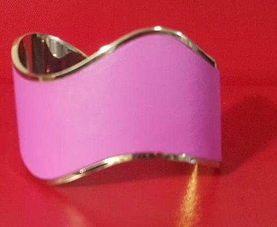 Wave Cuff Bracelet in Pink