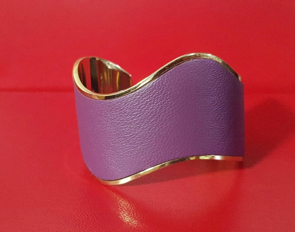 Wave Cuff Bracelet in Purple