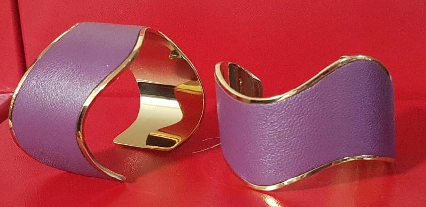 Wave Cuff Bracelet in Purple