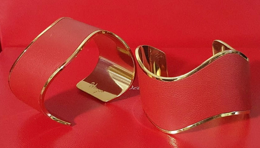 Wave Cuff Bracelet in Red