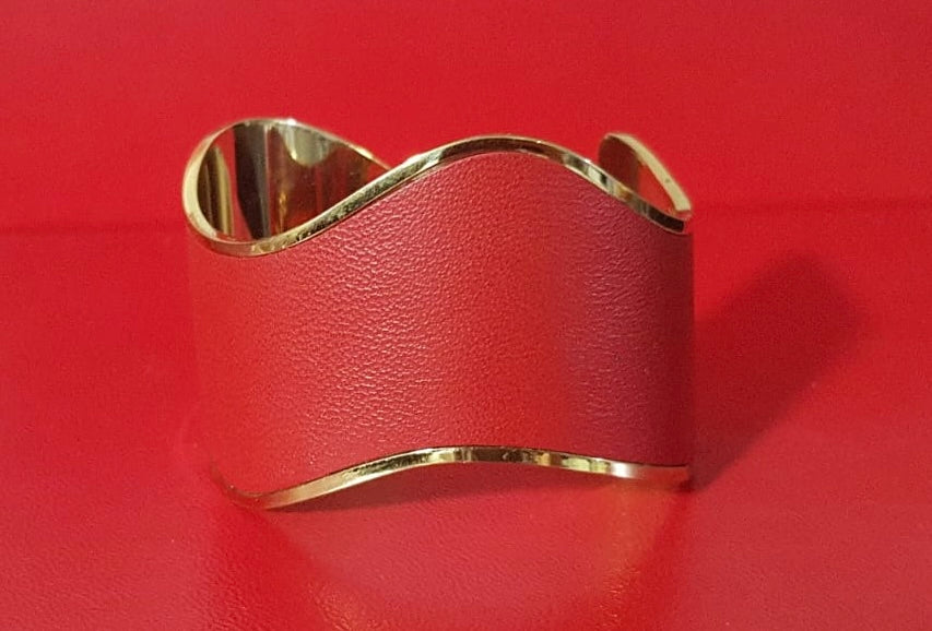 Wave Cuff Bracelet in Red